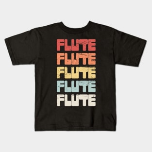 Retro Vintage 70s FLUTE Text Kids T-Shirt